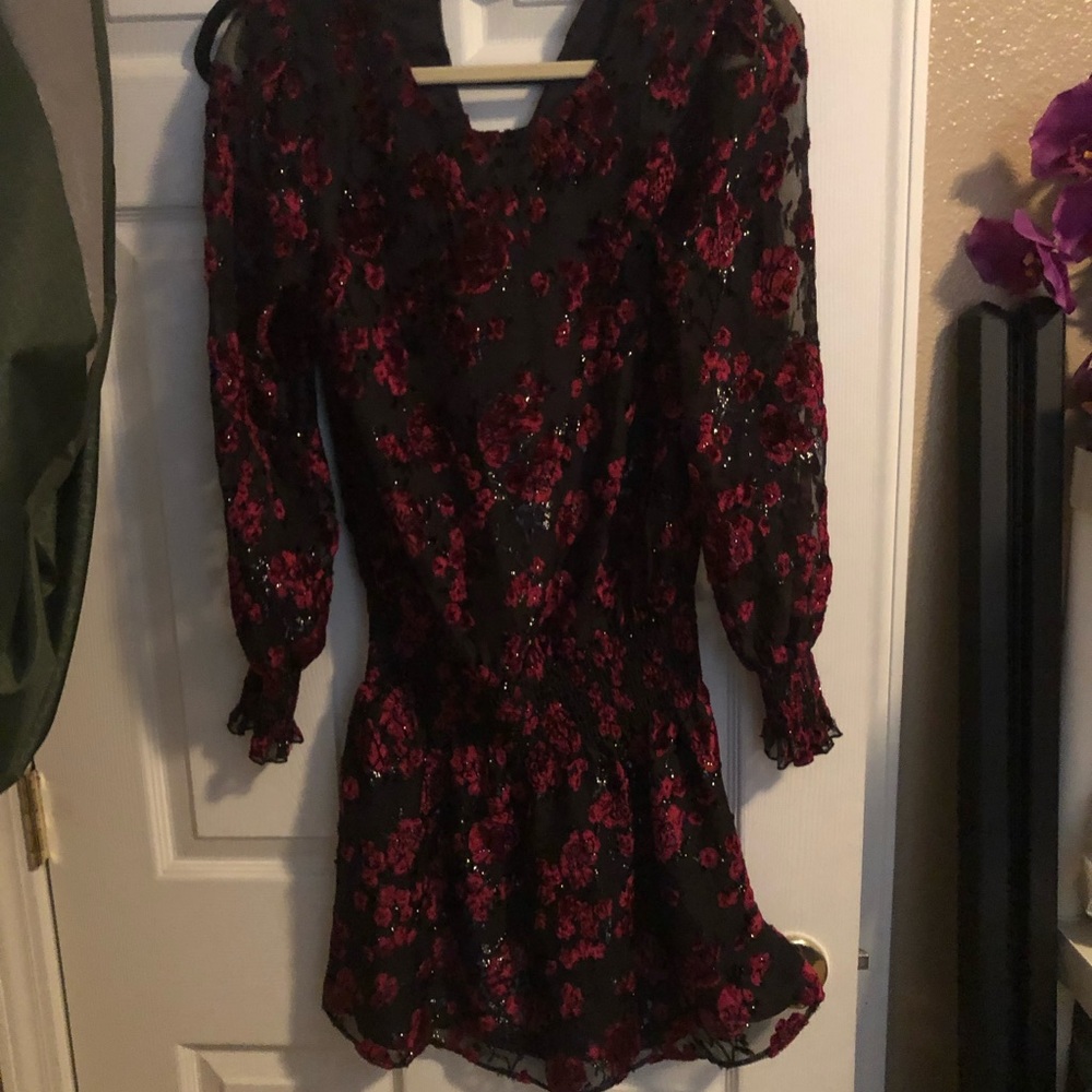 Burgundy and black dress